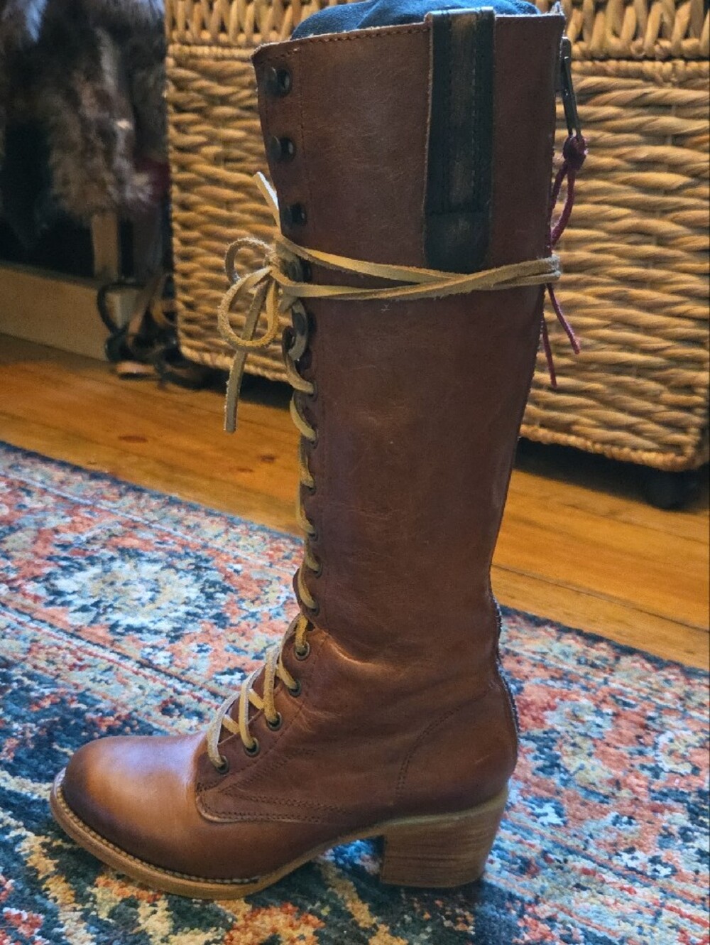 Freebird by Steven Women's Tall Lace-Up Boots in Cognac Brown - Picture 2 of 6